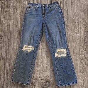 Good American Blue Distressed Straight Leg Good Vintage Jeans 8/ 29